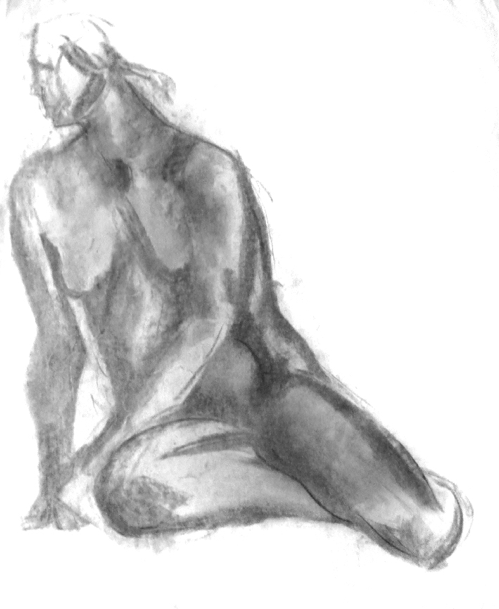 Twisted sitting figure